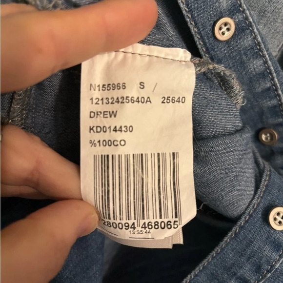 Mavi Jeans Womens Embroidered Painted Long Sleeve Button Up Butterfly Blue Small - Picture 7 of 9